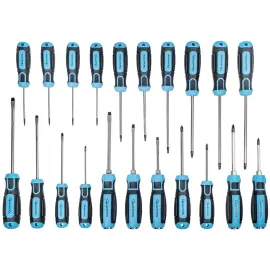 Jeu de tournevis, 21 pi&egrave;ces, noir/bleu - Quantool photo du produit