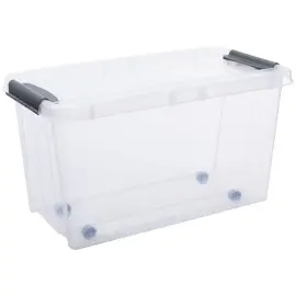 Bo&icirc;te de rangement PROBOX &agrave; roulettes, 70 litres - Plast Team photo du produit