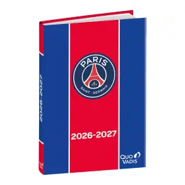 Agenda ann&eacute;e scolaire 2026-2027 Eurotextagenda journalier multilingue PSG diagonale - 12 mois de ao&ucirc;t &agrave; juillet - 12x17 cm - Papier Clairefontaine blanc - Fabrication fran&ccedil;aise - Quo Vadis photo du produit