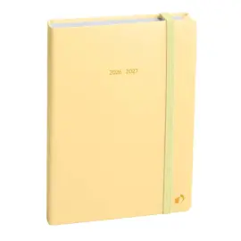 Agenda ann&eacute;e scolaire 2026-2027 Eurotextagenda - Journalier Multilingue - Pastel Beige - 12 mois de ao&ucirc;t &agrave; juillet - 12x17 cm - Papier Clairefontaine blanc - Fabrication fran&ccedil;aise - Quo Vadis photo du produit