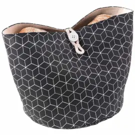 Corbeille &agrave; pain pliable, coton, noir/beige - Metaltex photo du produit