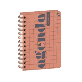 Agenda perp&eacute;tuel spiral&eacute; - Semainier Horizontal Fran&ccedil;ais - Eterny Carreaux - Perp&eacute;tuel - 12x17 cm - Papier Clairefontaine blanc - Fabrication fran&ccedil;aise - Quo Vadis photo du produit