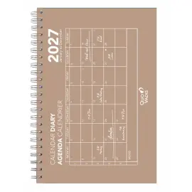 Agenda spiral&eacute; 2027 Calendar Diary 24 - Mensuel Multilingue - Oslo Calendar - Translucide - 12 mois de janvier &agrave; d&eacute;cembre - 16x24 cm - Quo Vadis photo du produit