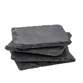 4 Sous-verres en ardoise naturelle, 100 x 100 mm - APS photo du produit