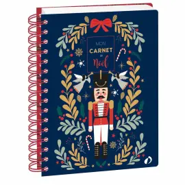 Carnet de No&euml;l spiral&eacute; Fran&ccedil;ais - Carnets th&eacute;matiques - Blanc - Perp&eacute;tuel - 15x21 cm - Papier Clairefontaine blanc - Fabrication fran&ccedil;aise - Quo Vadis photo du produit