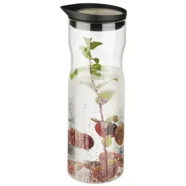 Carafe en verre avec couvercle, 1 litre, verre/inox - APS photo du produit