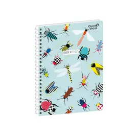 Cahier de textes Spiral&eacute; Fran&ccedil;ais Animascot Petite b&ecirc;te Journalier - 15x21 cm - Papier Clairefontaine blanc - Fabrication fran&ccedil;aise - Quo Vadis photo du produit