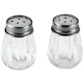 2 Sali&egrave;res et poivri&egrave;res, verre/inox - Metaltex photo du produit