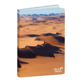 Agenda ann&eacute;e scolaire 2026-2027 Eurotextagenda Recycl&eacute; - Journalier Multilingue - Respire Desert - 12 mois de ao&ucirc;t &agrave; juillet - 12x17 cm - Quo Vadis photo du produit