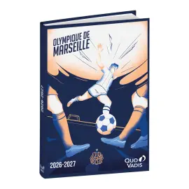 Agenda ann&eacute;e scolaire 2026-2027 Eurotextagenda - Journalier - Multilingue - Olympique de Marseille - Joueur - 12 mois de ao&ucirc;t &agrave; juillet - 12x17 cm - Quo Vadis photo du produit