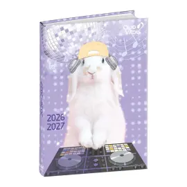 Agenda ann&eacute;e scolaire 2026-2027 Eurotextagenda - Journalier Multilingue - Mes potes &agrave; pattes mignons Lapin - 12 mois de ao&ucirc;t &agrave; juillet - 12x17 cm - Quo Vadis photo du produit