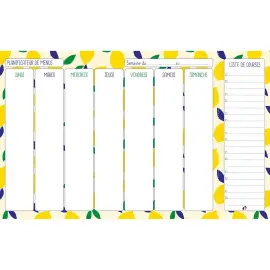 Planificateur de menus Fran&ccedil;ais Carnets th&eacute;matiques Citron Perp&eacute;tuel - 16,5x26,5 cm - Papier Clairefontaine blanc - Fabrication fran&ccedil;aise - Quo Vadis photo du produit