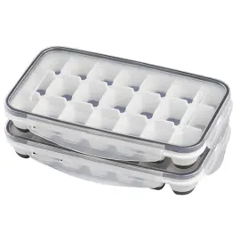 Bac &agrave; gla&ccedil;ons avec couvercle, transparent / gris - APS photo du produit