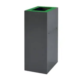 Benne tri s&eacute;lectif Modus 60L gris couvercle vert - Boma photo du produit