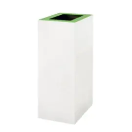 Benne tri s&eacute;lectif Modus 60L blanc couvercle vert - Boma photo du produit