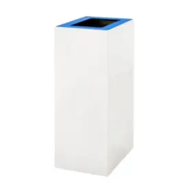 Benne tri s&eacute;lectif Modus 60L blanc couvercle bleu - Boma photo du produit