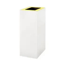 Benne tri s&eacute;lectif Modus 60L blanc couvercle jaune - Boma photo du produit