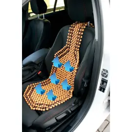 IWH Couvre-si&egrave;ge de voiture en billes de bois, beige photo du produit