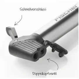 FISCHER Mini pompe &agrave; air pour v&eacute;lo ALU, bo&icirc;te de rustines photo du produit