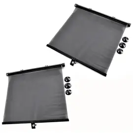IWH Pare-soleil enroulable pour voiture, noir, set de 2 photo du produit