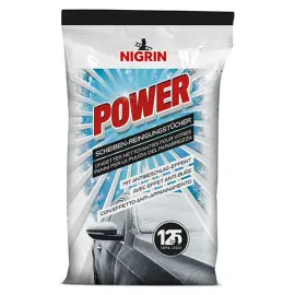 Lingettes nettoyantes pour vitres de voiture NIGRIN POWER, format plat photo du produit