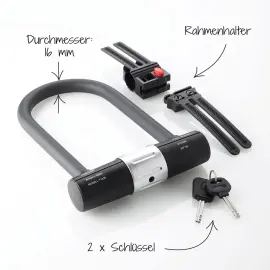 Antivol en U pour v&eacute;lo avec support - longueur 190 mm - Fischer photo du produit