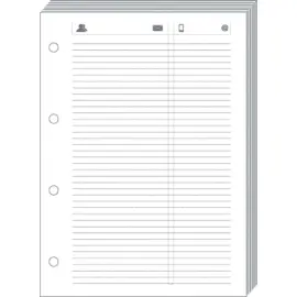 Feuilles t&eacute;l&eacute;phone T17 blanc recharge - 10x17 cm - Non lign&eacute;es - Quo vadis photo du produit