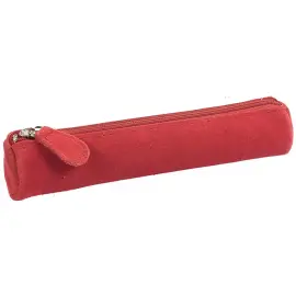 Trousse mini ronde - Cuir Velours - 17x3,5 cm - Quo vadis photo du produit
