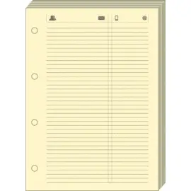 Feuilles t&eacute;l&eacute;phone T17 ivoire recharge - 10x17 cm - Non lign&eacute;es - Quo vadis photo du produit