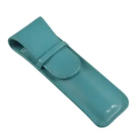 Etui 2 stylos &agrave; rabat - Cuir Satiny - 16x2,5x0,8 cm - Quo vadis photo du produit