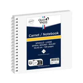 Carnet souple spirale carre - 128 pages recharge - 16x16 cm - Quo Vadis photo du produit
