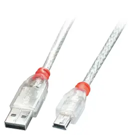 C&acirc;ble USB 2.0 A vers Mini-B transparent 2 m - Lindy photo du produit