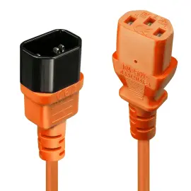 Rallonge secteur C14 vers C13 orange 2 m - Lindy photo du produit