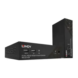 Kit extender KVM HDBaseT Cat.6 HDMI Dual Head USB IR RS232 100 m - Lindy photo du produit