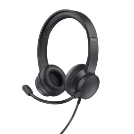 Micro-casque filaire &agrave; arceau HS-150 pour bureau et centre d'appels noir - Trust photo du produit