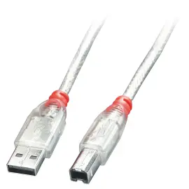 C&acirc;ble USB 2.0 de type A vers B transparent 5 m - Lindy photo du produit