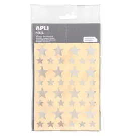 Gommettes &eacute;toiles argent 17 feuilles - Apli photo du produit