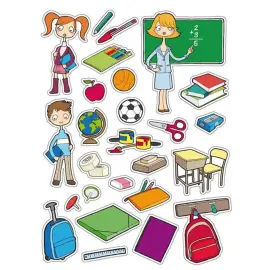 Gommettes th&eacute;matiques L&rsquo;&Eacute;cole 3 feuilles - Apli photo du produit