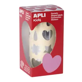Rouleau gommettes formes assorties argent - Apli photo du produit