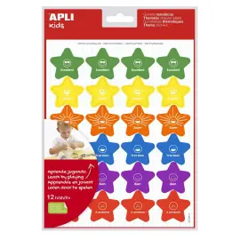 Gommettes motivation textes et couleurs assorties 12 feuilles - Apli photo du produit
