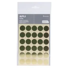 Gommettes rondes &Oslash; 20 mm or m&eacute;tallis&eacute; 3 feuilles - Apli photo du produit