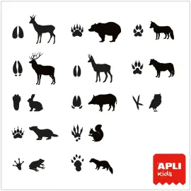 Rouleau de gommettes les empreintes d'animaux - 900 unit&eacute;s - Apli photo du produit