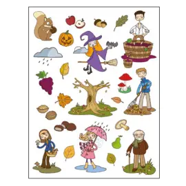 Gommettes th&eacute;matiques L&rsquo;Automne 12 feuilles - Apli photo du produit