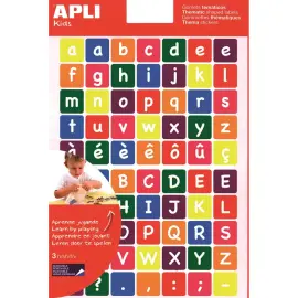 Gommettes th&eacute;matiques enlevables les lettres 3 feuilles - Apli photo du produit