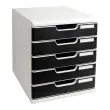 Bloc de classement 5 tiroirs Modulo - Noir - Exacompta photo du produit