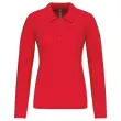 Polo piqué manches longues femme rouge taille XXL photo du produit