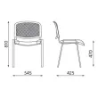 Chaise confort Iso - Assise bleu gris et dossier résille noir photo du produit