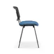 Chaise confort Iso - Assise bleu gris et dossier résille noir photo du produit
