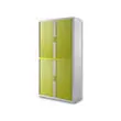Armoire haute Easyoffice - Rideaux vert anis et corps blanc - 2 m - PAPERFLOW photo du produit