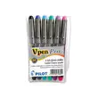 6 Stylos plume jetables V-Pen PRO - coloris assortis - PILOT photo du produit